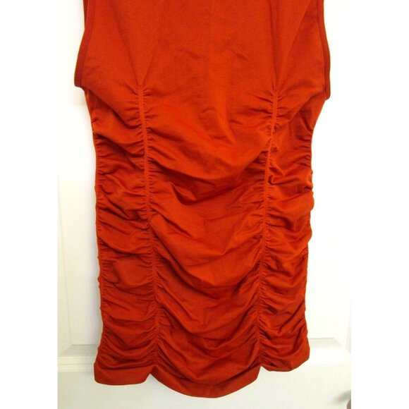 BCBG MAXAZRIA Orange Ruched Stretch Wide Strap Blouse/Tank Top - Size Med/Large - Picture 13 of 15